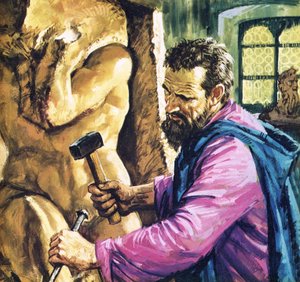 Michelangelo aan het werk