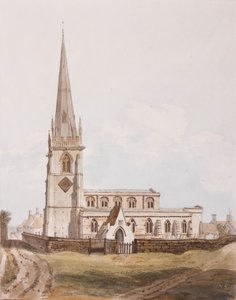 Zuidelijk uitzicht op de kerk van Middleton Cheney, c.1820