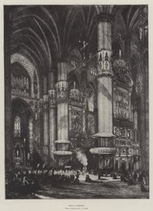 Kathedraal van Milaan (litho) door English School