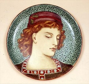 Minton schaal geschilderd door een amateurkunstenaar, c.1880 door English School