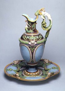 Minton majolica kan en kom door English School