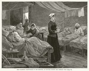 Miss Florence Nightingale in het Ziekenhuis van Scutari tijdens de Krimoorlog (1855-6)