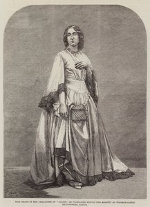 Miss Heath in de rol van "Juliet," zoals uitgevoerd voor Hare Majesteit in Windsor Castle (gravure) door English School