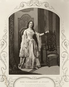 Miss Vandenhoff als Julia, Act III Scene 1 van Romeo en Julia, van een daguerreotype, uitgegeven door John Tallis & Co. door English School