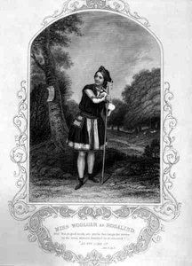 Miss Woolgar als Rosalind, Act III Scene 2, in As You Like it, door William Shakespeare