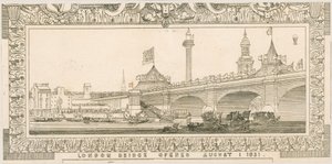 Herinnering aan London Bridge, geopend op 1 augustus 1831 door English School