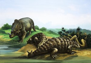 Monoclonius en Scolosaurus door English School