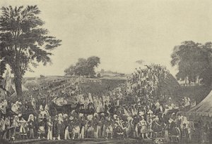 Montem ceremonie bij Salt Hill, 1838 door English School