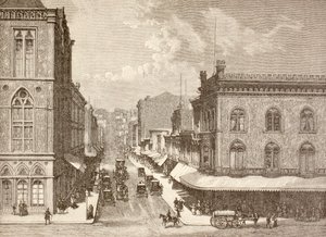 Montgomery Street, San Francisco in de jaren 1880 door English School