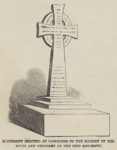 Monument opgericht in Cawnpore ter nagedachtenis aan de vrouwen en kinderen van het 32e Regiment door English School