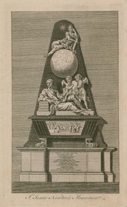 Monument van Sir Isaac Newton in Westminster Abbey door English School