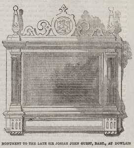 Monument voor de overleden Sir Josiah John Guest, baronet, in Dowlais door English School