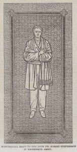 Monumentale messing voor wijlen de heer Robert Stephenson in Westminster Abbey (gravure) door English School