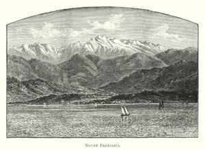 Berg Parnassus (gravure) door English School
