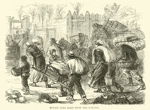 Verhuizen naar Parijs vanuit de buitenwijken, december 1870