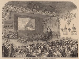 Mr Albert Smiths beklimming van Mont Blanc lezing in de Egyptian Hall door English School