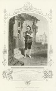 Meneer Buckstone als Launcelot Gobbo, De Koopman van Venetië door English School