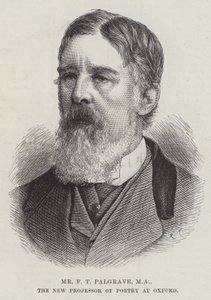 De heer F T Palgrave, MA, de nieuwe professor in de poëzie aan Oxford (gravure) door English School