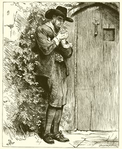 Meneer Vreesachtig. Hier stond hij ook een tijdje voordat hij durfde te kloppen door English School