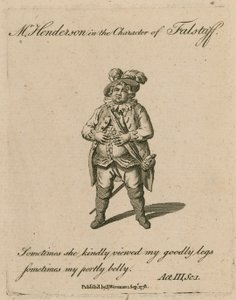 De heer Henderson in de rol van Falstaff