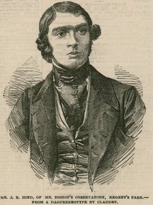 De heer J R Hind van Mr Bishops Observatorium, Regents Park door English School