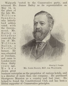 Mr James Bailey, MP voor Walworth (gravure) door English School