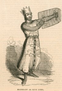 Mr Macready in de titelrol van het toneelstuk King John, Drury Lane Theatre, Londen