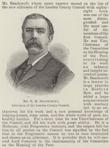 Mr R M Beachcroft, wethouder van de London County Council (gravure) door English School