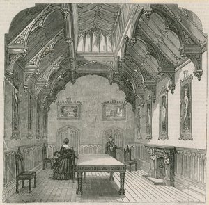Het nieuwe herenhuis van Mr. Russell, Park Lane, Londen: De eetzaal door English School