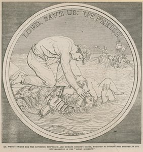 Ontwerp van Mr. Wyon voor de Liverpool Shipwreck and Humane Society