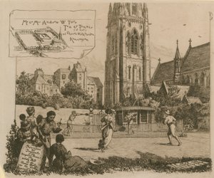 De heer en mevrouw Andrew W Tuer Thee en tennis in Church Walk Garden door English School