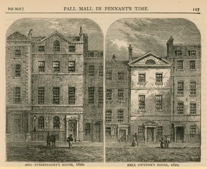 Het Huis van Mevrouw Fitzherbert en het Huis van Nell Gwynne, 1820 door English School