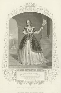 Mevrouw Mowatt als Beatrice, Veel Gedoe om Niets, Act II, scène i