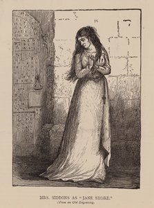 Mevrouw Siddons als "Jane Shore" (gravure) door English School
