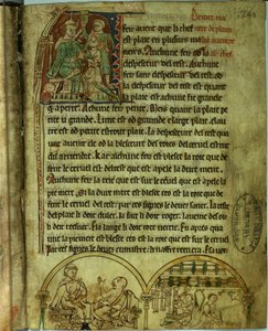 Ms.O.1.20.f.241v Jerome: Een dokter bezoekt een patiënt en een apotheker, uit 