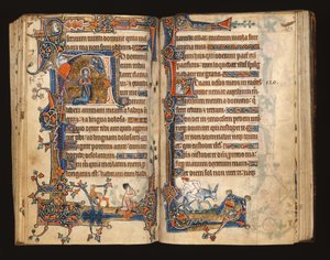 Ms 1-2005, ff.182v-183r: David biddend, gehistorieerde initiaal uit de Macclesfield Psalter, Gebruik van Sarum, Oost-Anglia, c.1330 door English School