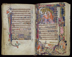 Ms 1-2005, ff.38v-39r: De Zalving van David, gehistorieerde D initiaal uit de Macclesfield Psalter, Gebruik van Sarum, Oost-Anglia, c.1330