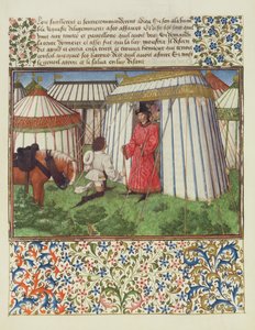 Ms. 2597 Verlangen knielt voor Eer en smeekt om de hulp van Hart, facsimile editie van Livre du Coeur d