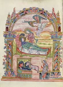 Ms 274 (Y-6) fol.32v Geboorte, uit het Missaal van Robert van Jumieges, c.1016 door English School