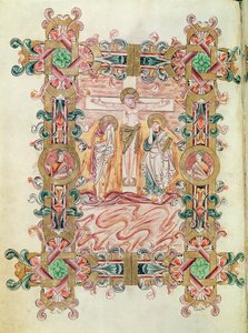 Ms 274 (Y-6) fol.71v De Kruisiging, uit het Missaal van Robert van Jumieges, c.1016