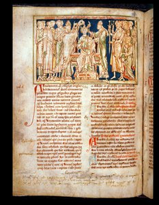 Ms 6712 (A.6.89) fol.115v Edward de Belijder (1004-66) miniatuur uit Flores Historiarum, door Matthew Paris, 1250-52 door English School