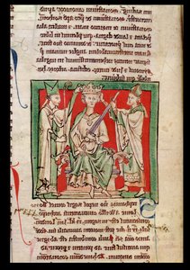 Ms 6712 (A.6.89) fol.133r Koning Stefanus (ca. 1097-1154) miniatuur uit Flores Historiarum, door Matthew Paris, 1250-52 door English School