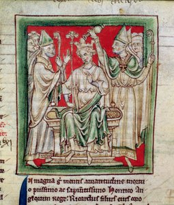 Ms 6712 (A.6.89) fol.141r Richard I (1157-99) miniatuur uit Flores Historiarum, door Matthew Paris, 1250-52 door English School