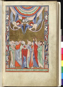 De Hemelvaart, uit de Hunterian Psalter, c.1170 door English School