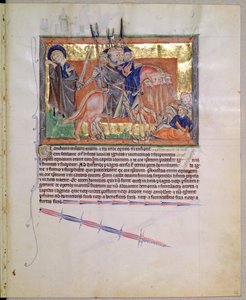 Ms L.A. 139-Lisboa fol.20 Leger van ruiters, uit de Gulbenkian Apocalyps, ca. 1256-70