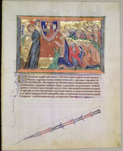 De 7e engel blaast op zijn trompet en de 24 Ouderen aanbidden God, uit de Gulbenkian Apocalyps, c.1265-70