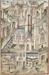 Ms. New Coll 288, f4v. (Chaundler manuscript), Leven van William van Wykeham door Thomas Chaundler