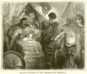 Mucius Scaevola in de aanwezigheid van Porsenna door English School