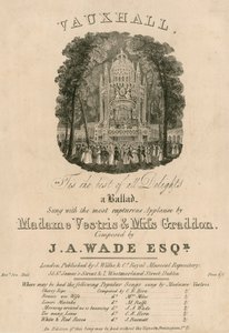 Muzikale partituur: Tis the Best of All Delights, gezongen door Madame Vestris en Miss Graddon, gecomponeerd door J A Wade