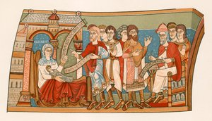 Naamgeving van Johannes de Doper (kleurenlitho) door English School